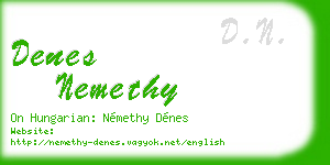 denes nemethy business card